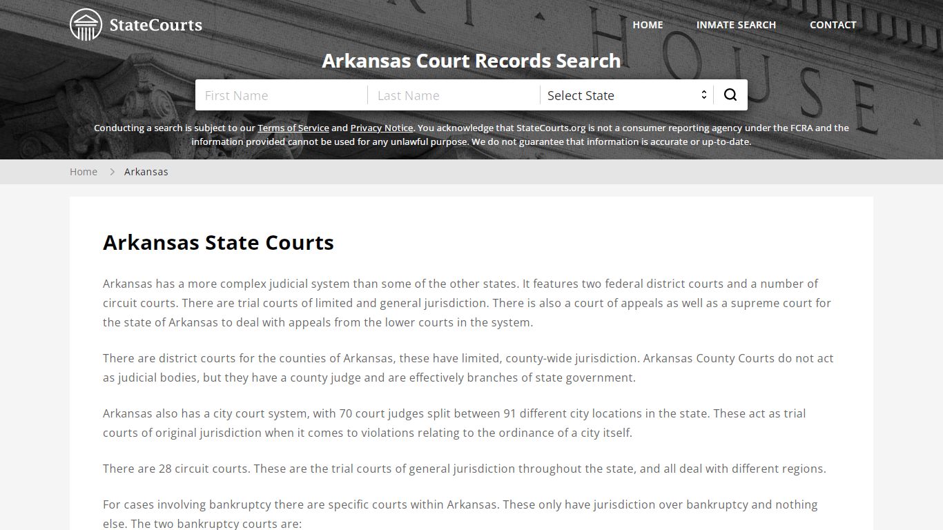 Arkansas Court Records - AR State Courts